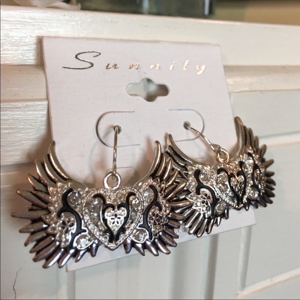 Silver Wing Earrings - Picture 1 of 3